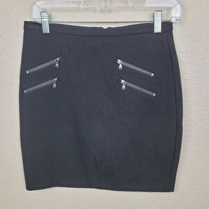 PAIGE Black Mini Skirt with Exposed Zippers Size Medium (2017)